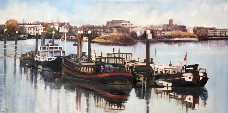 Boats Moored at Chiswick Pier