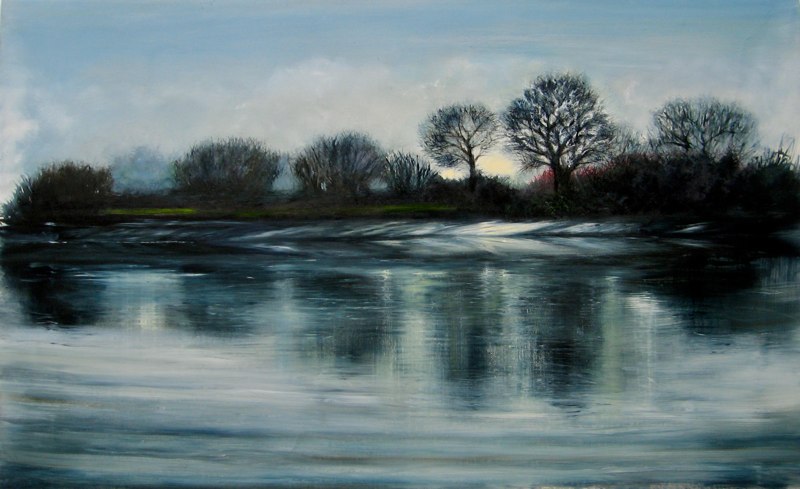 Winter River Thaw Oil On Canvas
